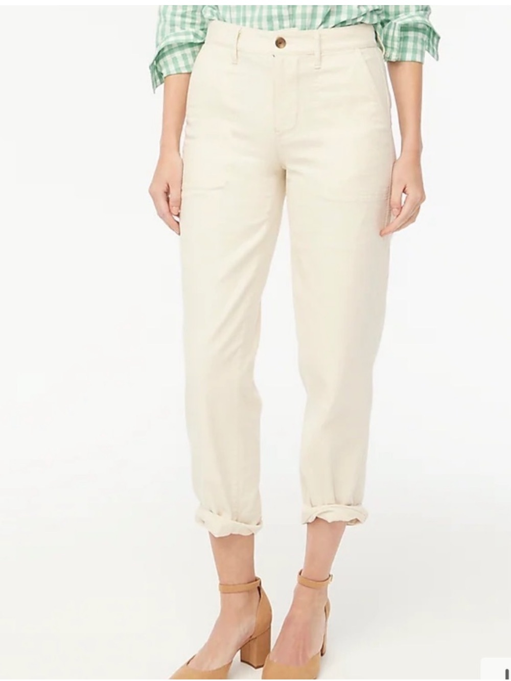 J. Crew Tan Cotton Camp Pants size 16 100% Cotton